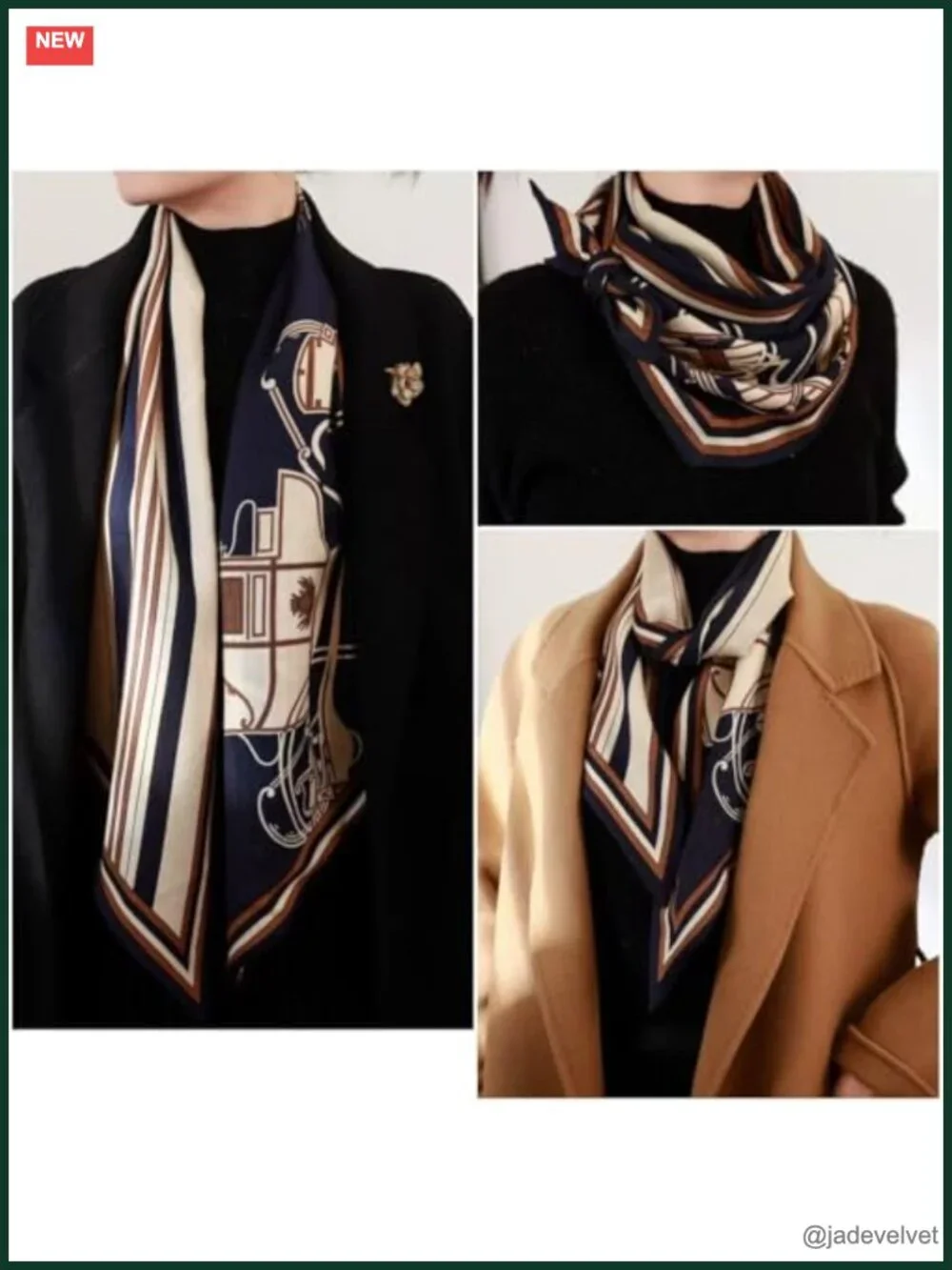 100% Mulberry Silk Scarf Hair Wrap Handbag Accessory Necktie